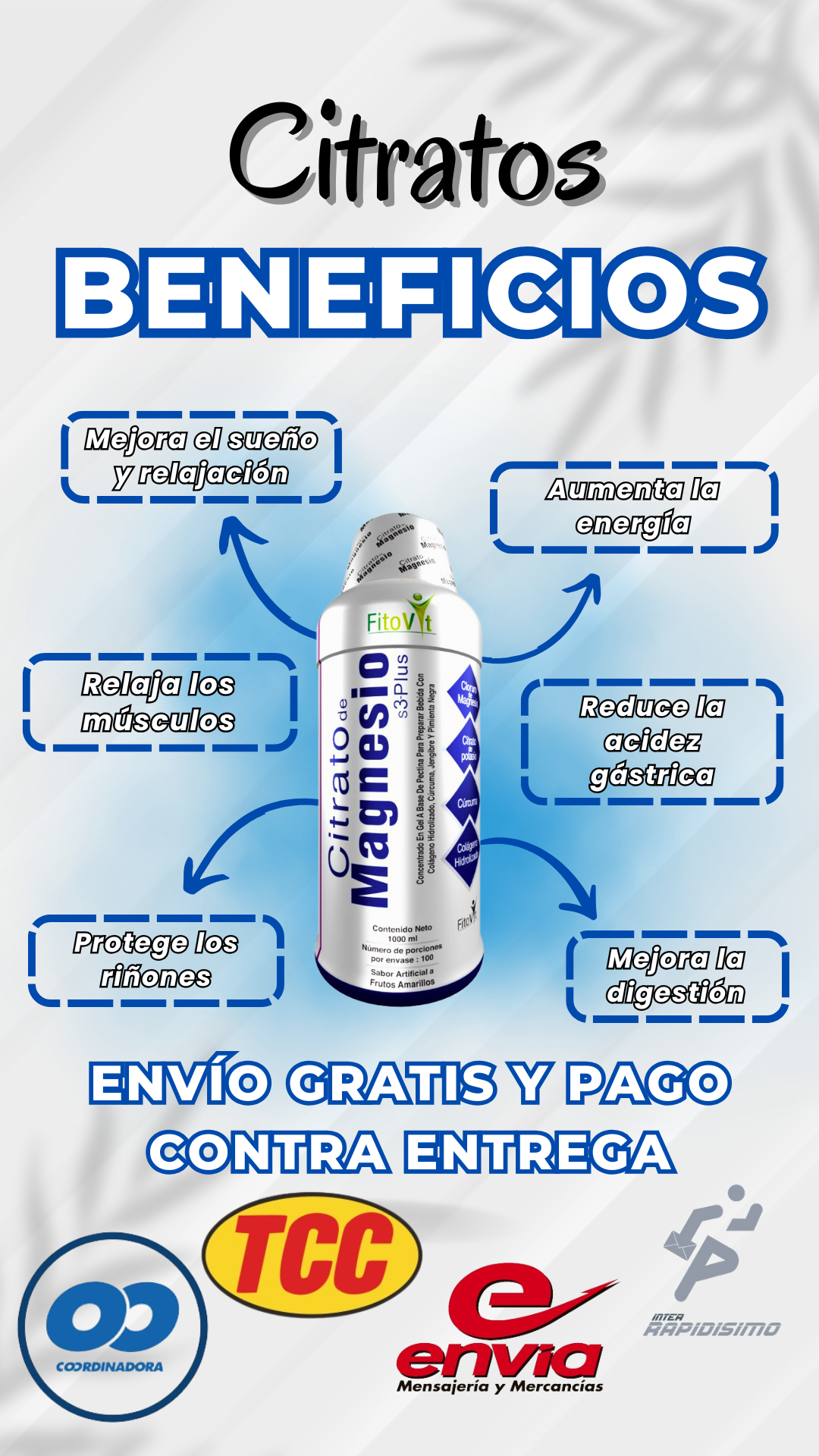 Citrato de Magnesio 1L | ¿Dolor muscular, fatiga o articulaciones rígidas? 🦵⚡